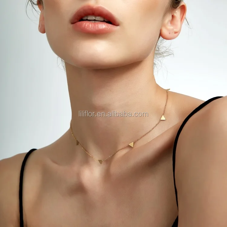 Geometric Charm Choker Necklace & Earring Set