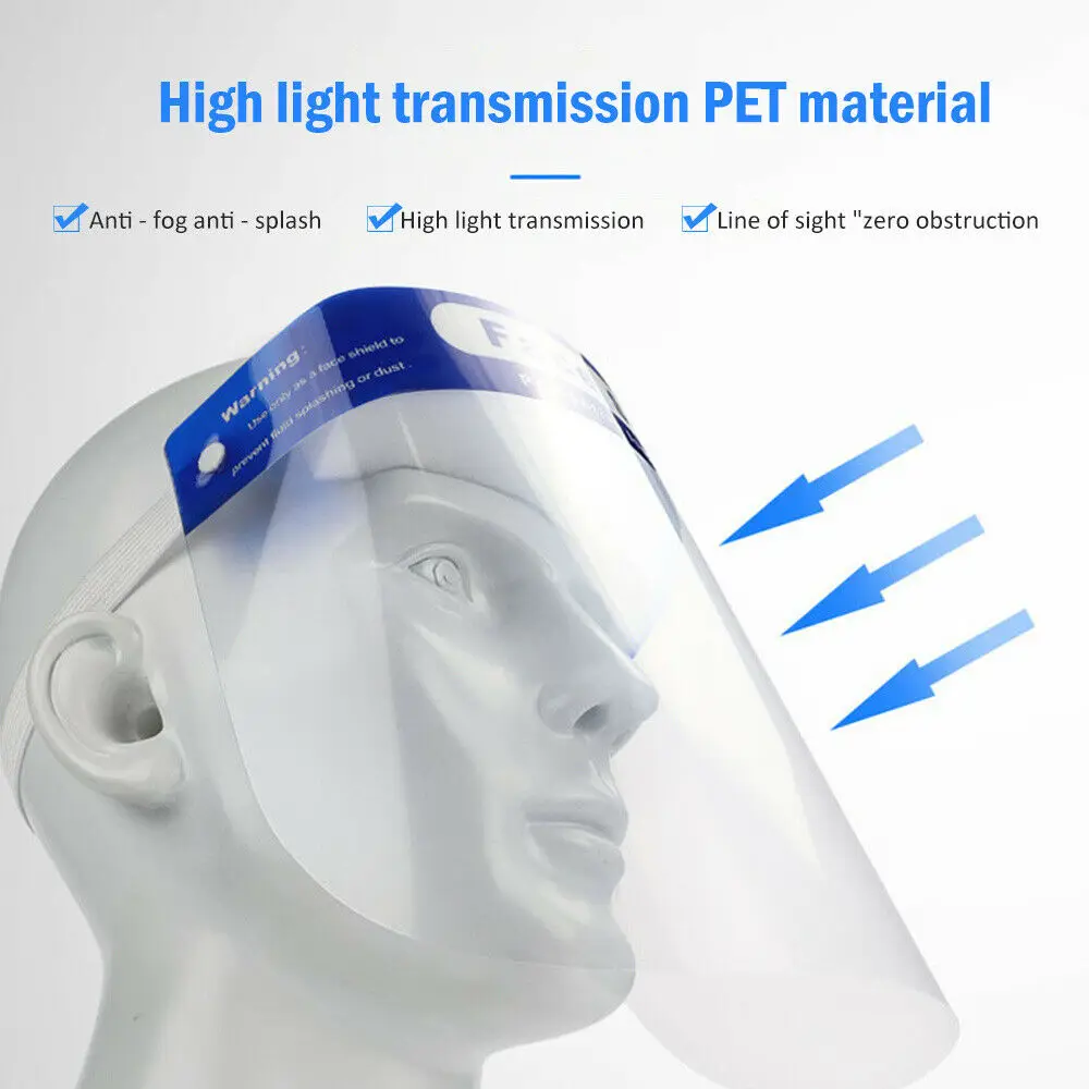 Hot Selling Wholesale Clear Face Guard Face Shield Mask Cover Anti Spatter Isolation Protective Face Shield