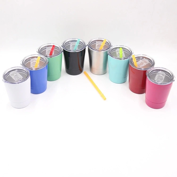 

8oz kids stainless steel tumbler cute colored car tumbler cups with straw and lids, As picture