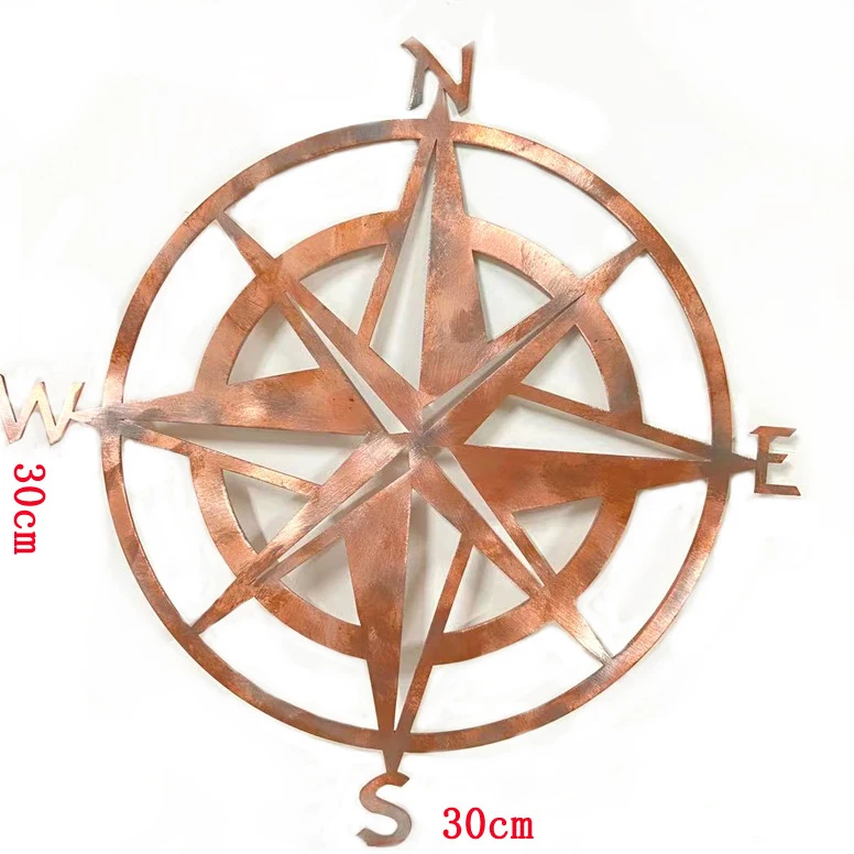 

New Metal Wall Decoration Pendant Navigation Compass Indoor And Outdoor Pendant, Gold