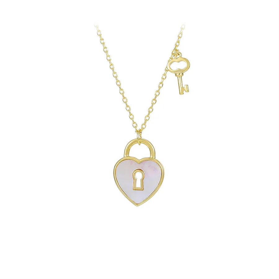 

Ymnecklace -01295 Xu ping Jewelry Elegant Simple Fashion Light Luxury heart Lock Key 14K Gold Necklace