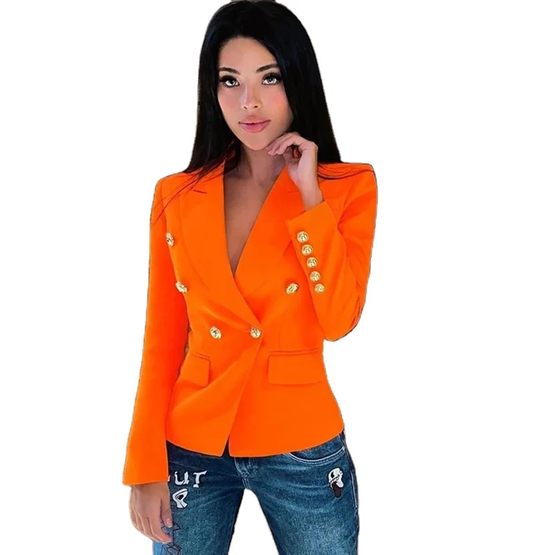 

New 2021 Women Lady's Trendy Autumn Winter Multi-color Solid Color Blazer Sexy Long Sleeve Slim Fit Women Ladies Blazer Designs, 5 colors