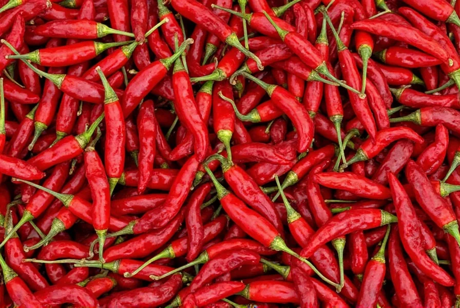 Dried Kashmiri red chillies hanging