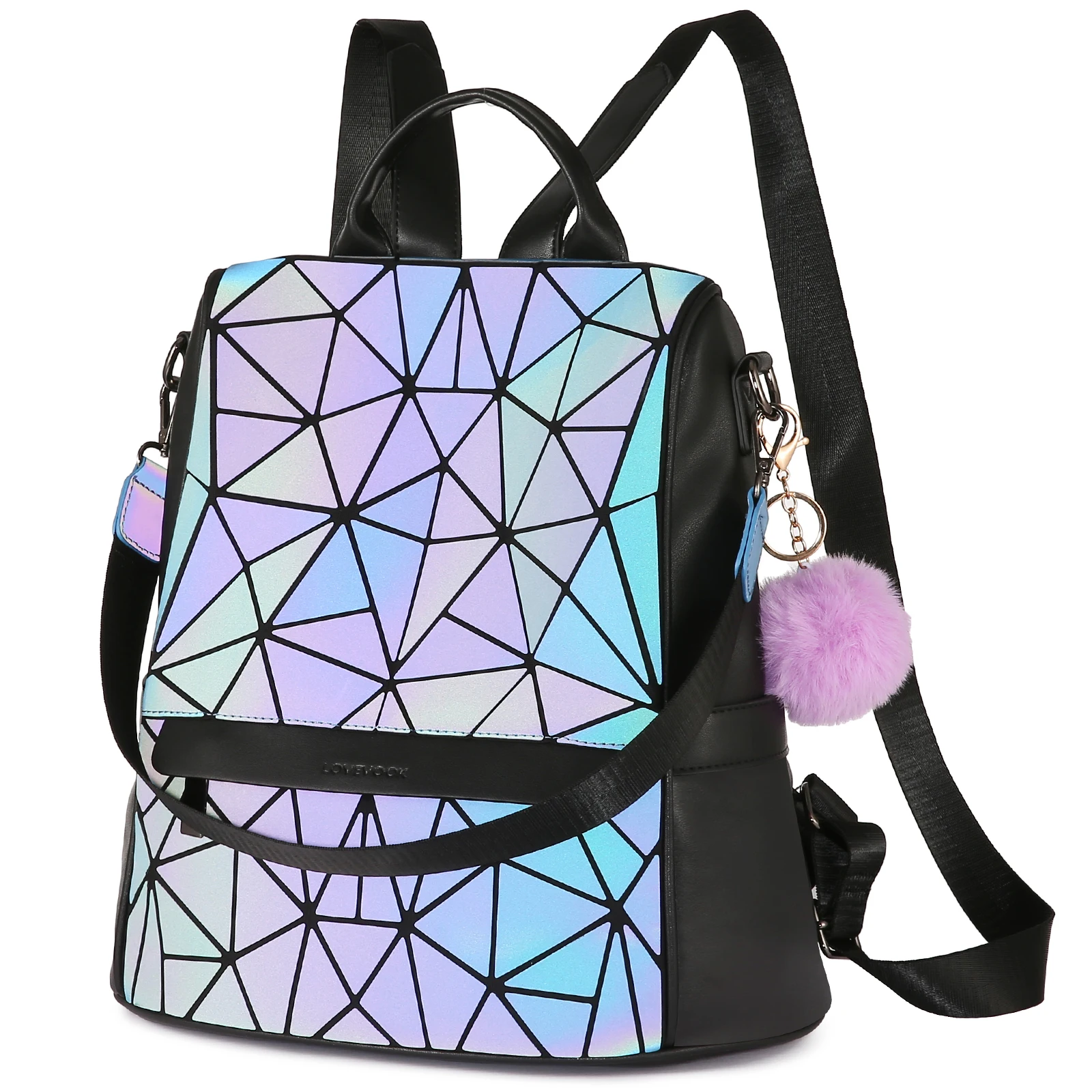 

LOVEVOOK fashion cute school bags custom geometric backpacks large unisex travel women bags ladies backpacks