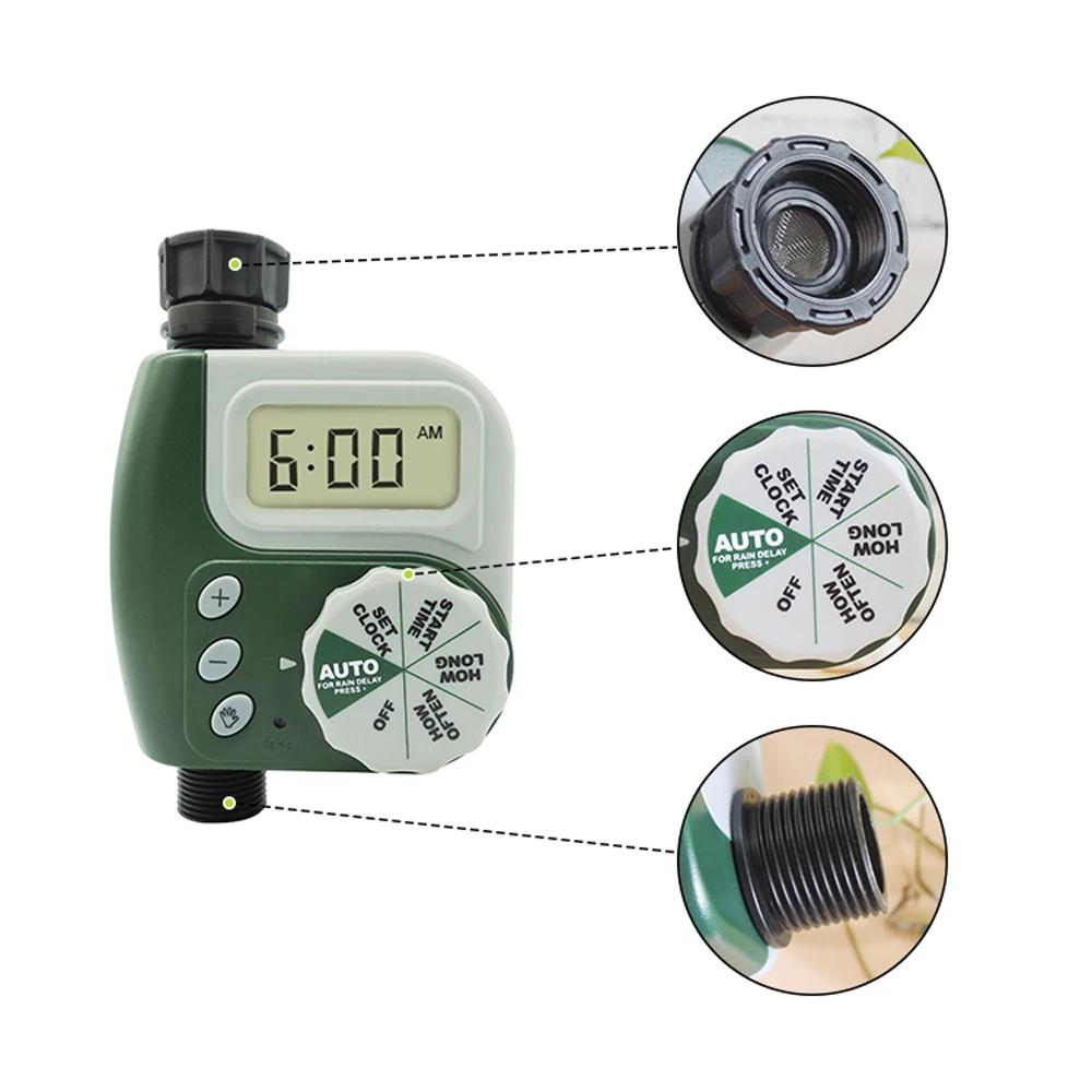 

Garden watering timer automatic smart water sprinkler timer digital water irrigation timer, Green