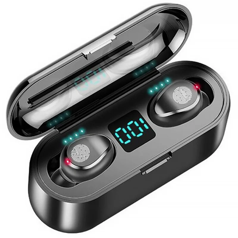 

Hot sell powerbank tws earphones cheapest ipx8 earbuds wireless earbuds original auriculares tws wireless f9 earbuds, Green/black/white 3colors