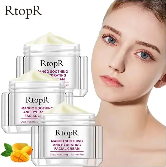 

RtopR Face Cream Anti-Wrinkle Anti Aging Whitening Mango Bright Moisturizing Liquid Tights Nourishing Shrink Pores High Quality