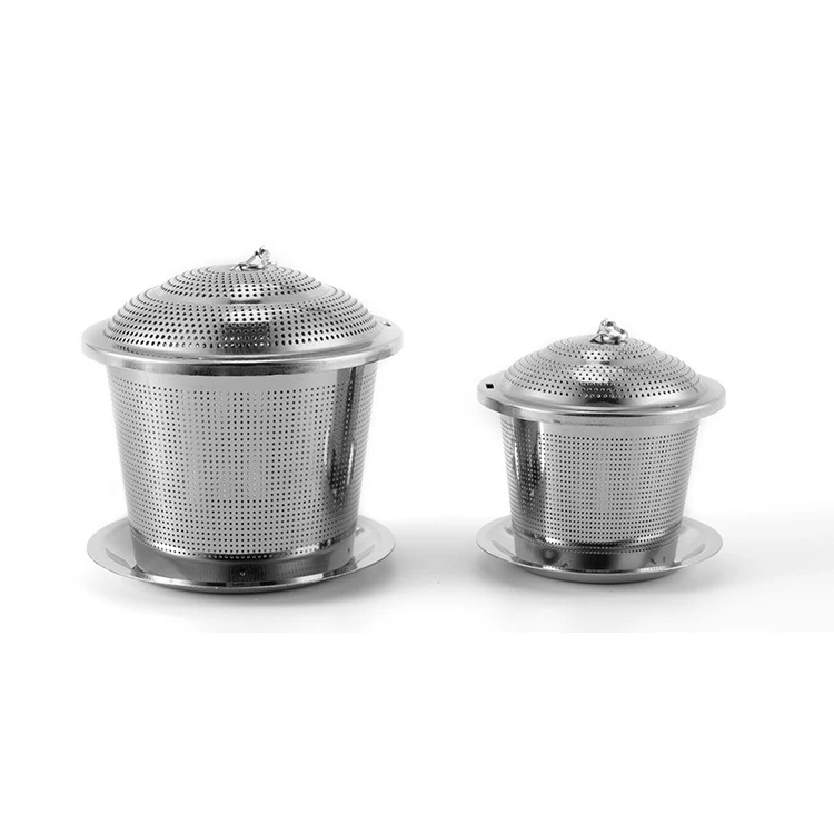 

Custom Reusable Tea Infuser Stainless Steel Tea Filter Bucket Shape Tea Infuser Strainer, Sliver