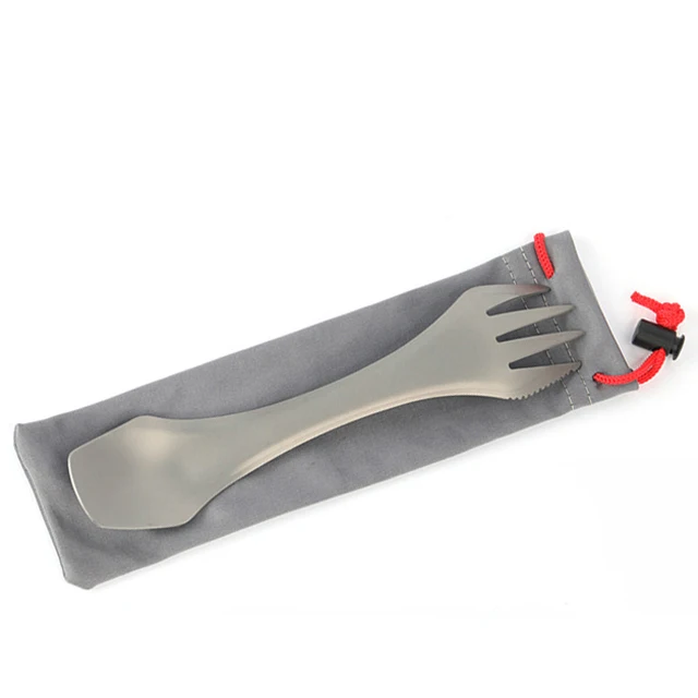 

Three in One environmental protection Camping picnic equipment Titanium multifunctional Fork spoon Ultralight Fork 169 mm