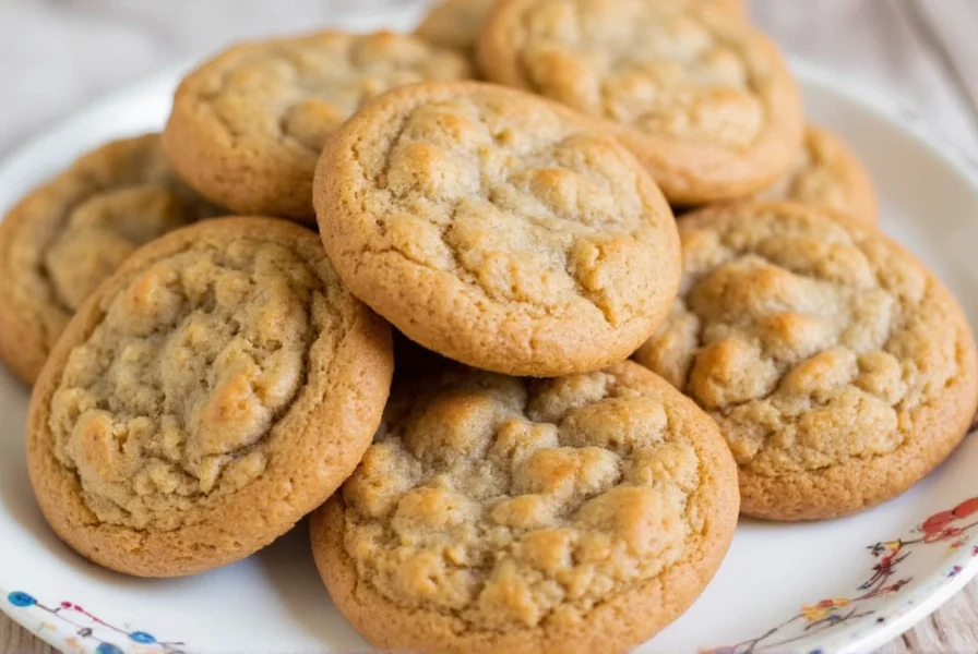 Freshly baked ginger cookies with visible ginger flecks on cooling rack