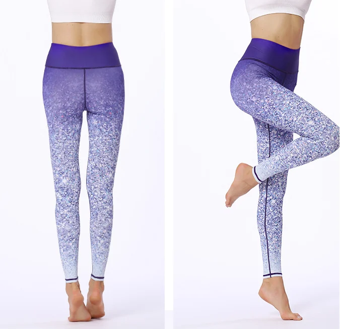 
Printed Ankle Length High Waist Polyester Yoga Leggings for Women 