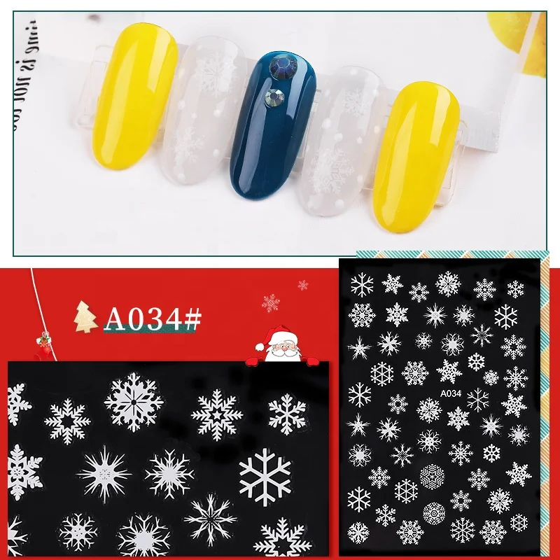 

8 design merry christmas sticker Adhesive nails christmas stickers