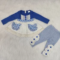 

New Arrival Fashion Winter Style Vintage Long Sleeve Tunic TOp and Pants Boutique Outfit Stock Ready to Ship Kids Clothing