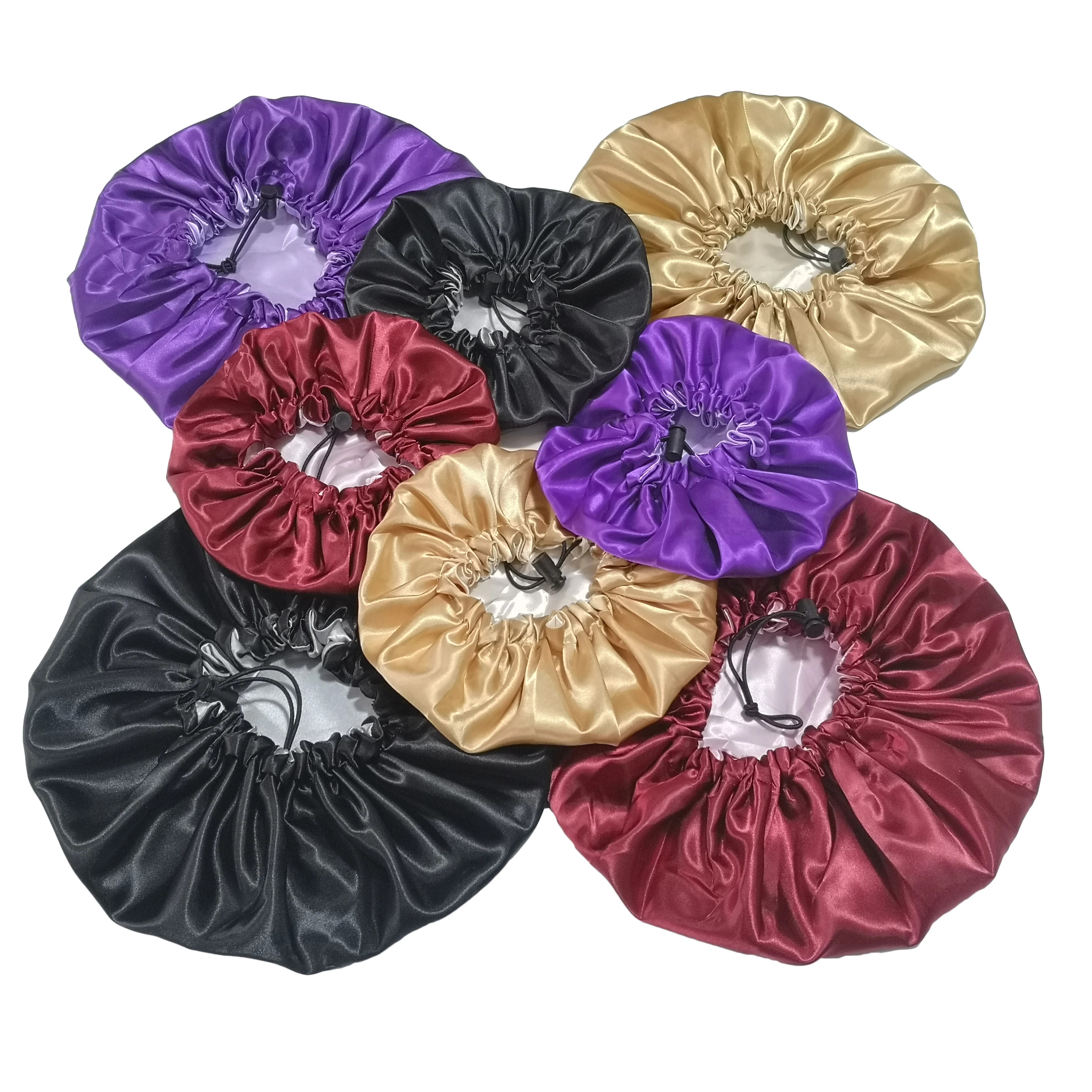 Custom Satin hair Bonnet mom and me Private Label Double Layer Reversible Adjustable headwrap