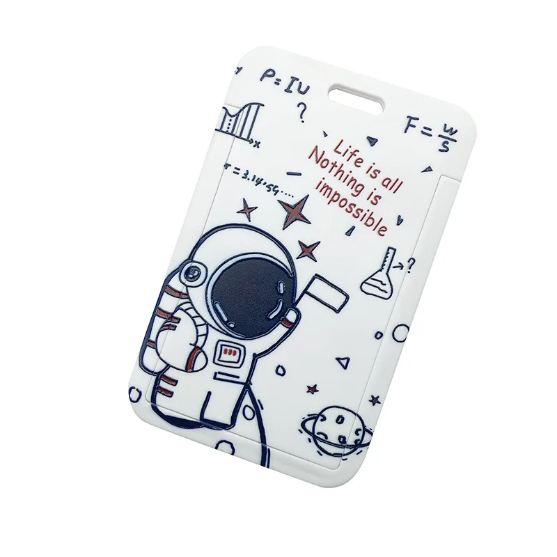 

2023 hot selling ID Badge Holder Cute Credit Card Case Neck Pouch Lanyard with Cartoon Shield for Students Tee