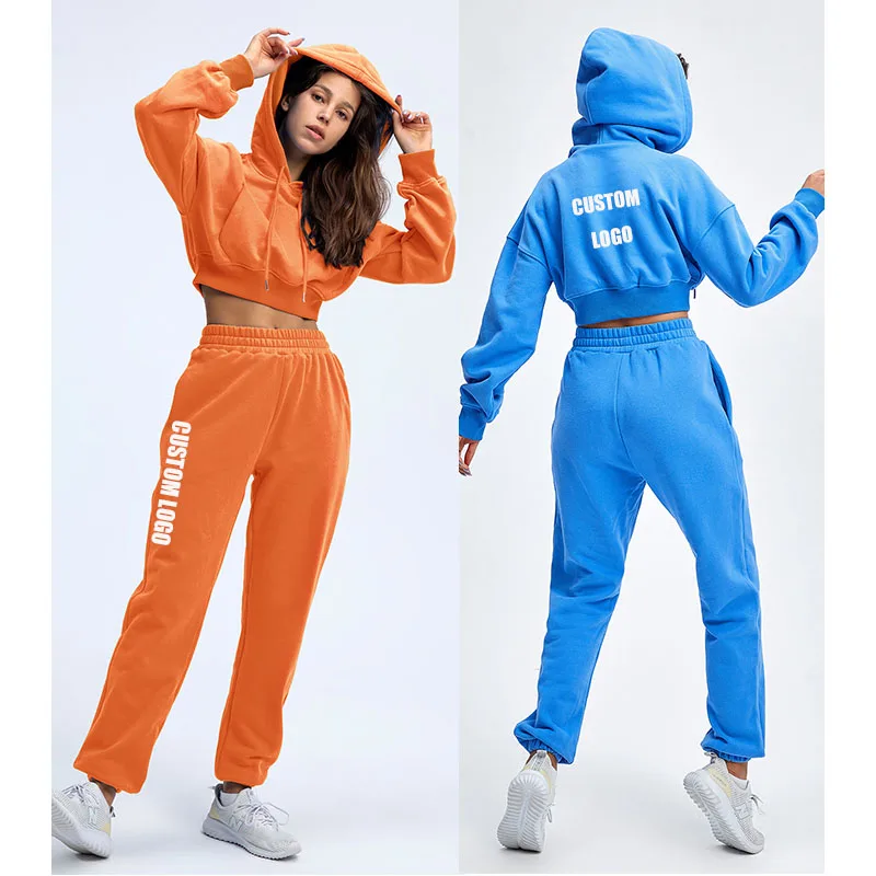

Spring Winterjogger Sweatsuit Velour Tracksuit Velvet Two Piece Casual Tracksuit Women Custom Logo Two Piece Pants Set, Multi color optional
