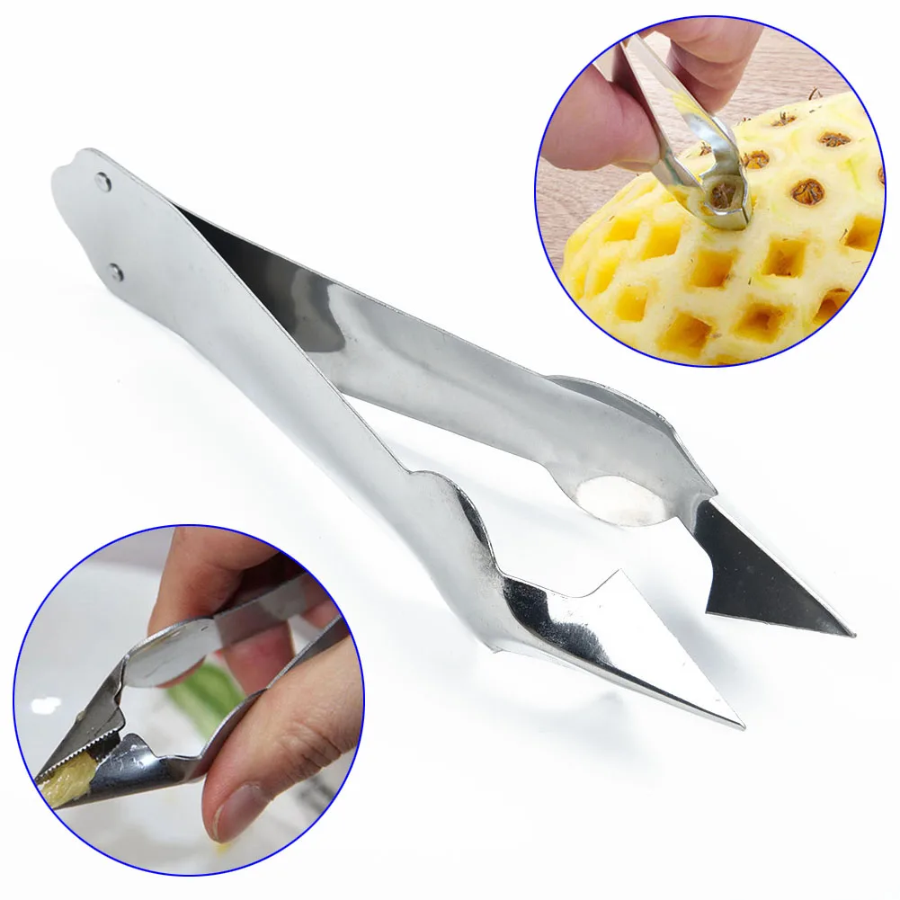 

1 Pcs Pineapple Eye Peeler Pineapple Seed Remover Kitchen Stainless Steel Seed Remover Cutting Clip Home Kitchen Tools Gadgets, Silver
