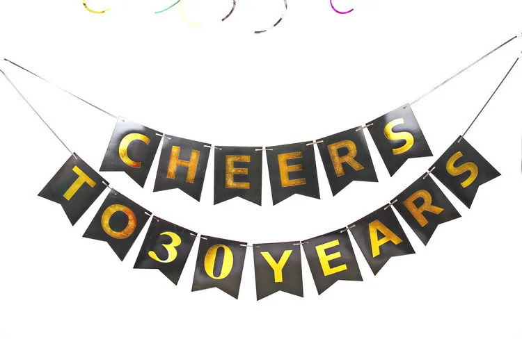 30岁生日派对装饰品欢呼30年横幅30岁派对用品40周年装饰品 Buy 40岁生日派对装饰干杯40年横幅悬挂漩涡成人黑金主题 40年的黑色闪光横幅的 40岁生日 结婚纪念日派对用品装饰 敬40年banner 40岁生日标志彩旗40结婚周年纪念派对彩旗装饰