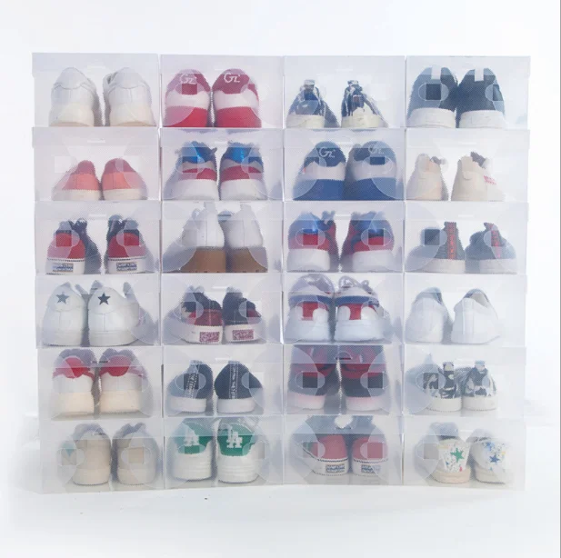 

Stackable Closet Plastic Storage Bin Box Container Organizing Mens Womens Shoes Clear Shoes Storage Plastic Box