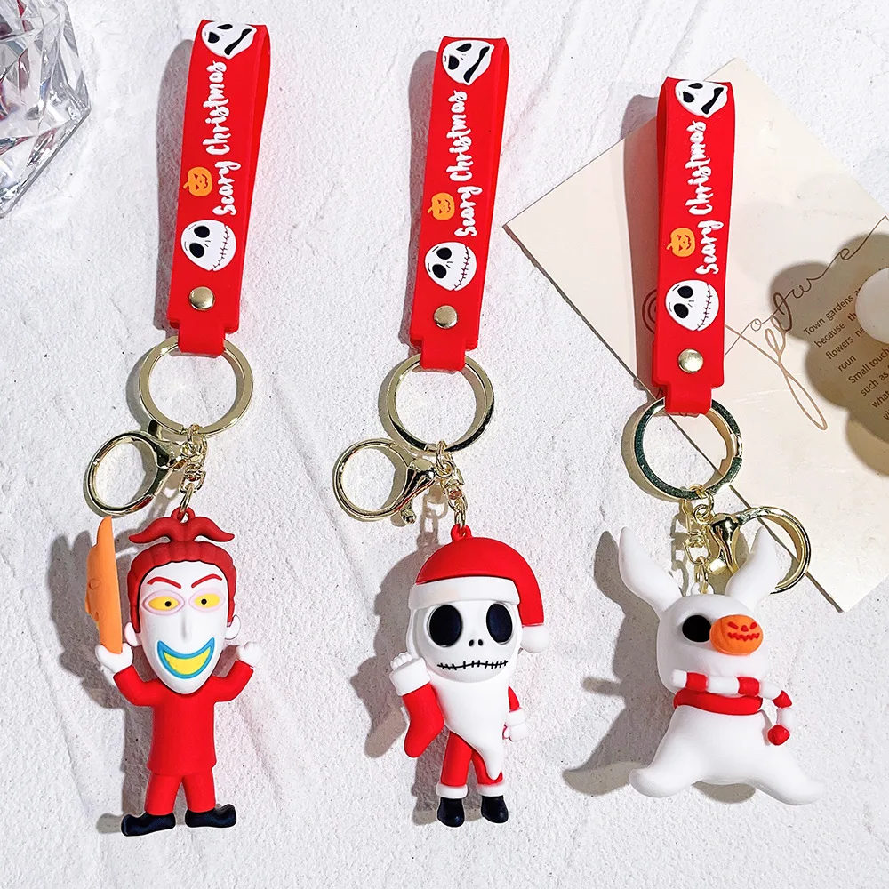 

Wholesale Lovely Cartoon Grinch Accessory 3D Doll Tassel Pendant Christmas Keychain For School Bag Decoration