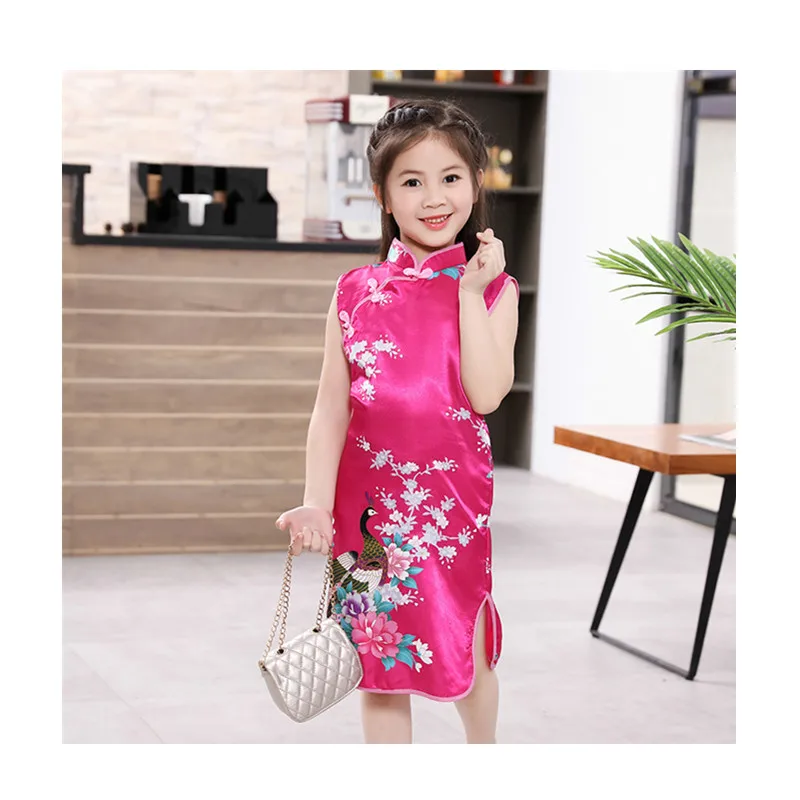 

Kids Chinese cheongsams children traditional qipao, 5 colours