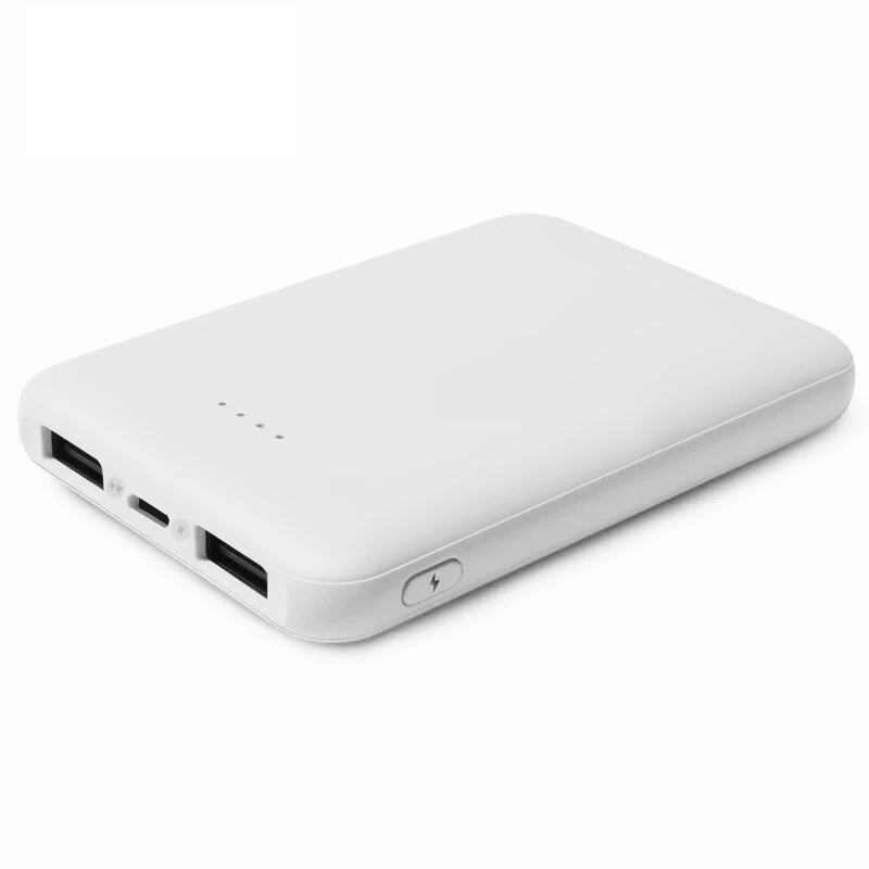 

competitive price 5000mAh mini portable pocket size powerbank ultra slim double usb type c PD fast mobile charger power bank, White