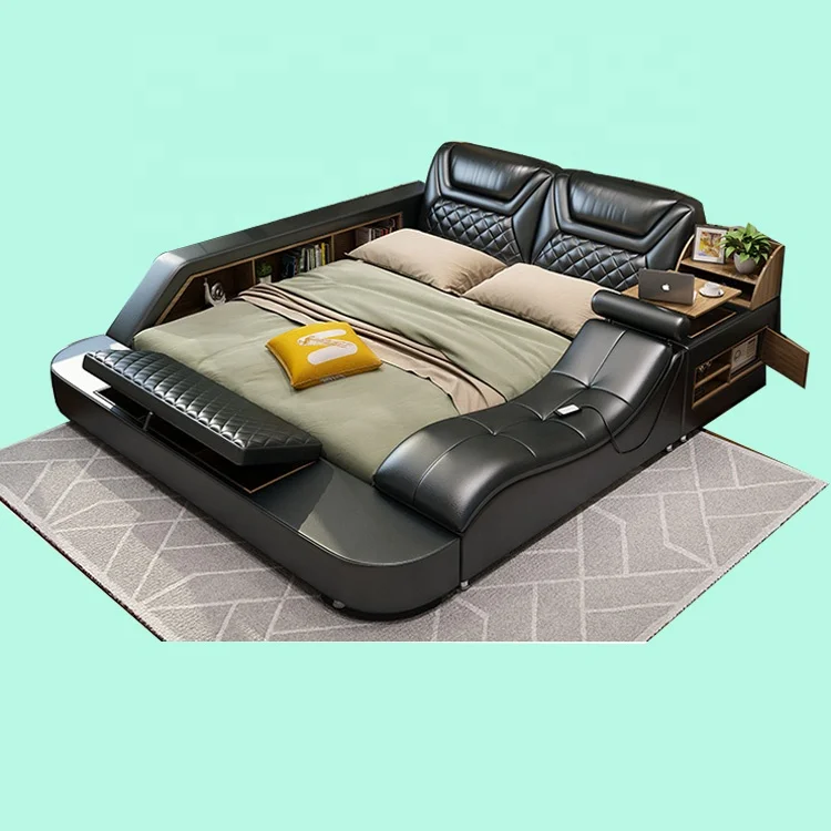 Fashion Design Modern Multifunctional Bed With Storage Music Massage