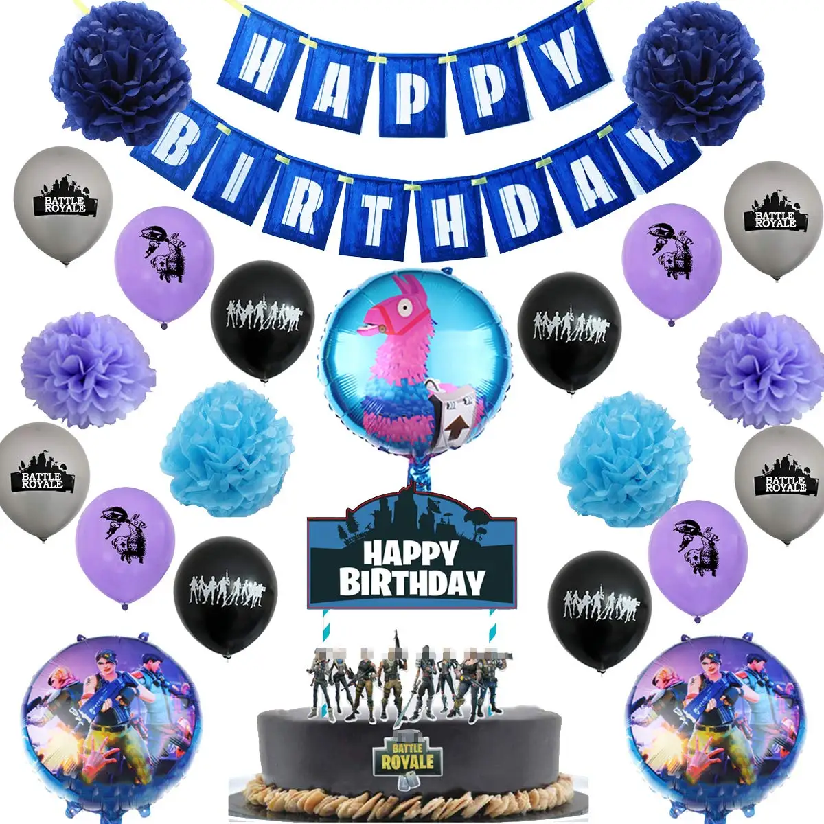 Video Game Party Decoration Pack Video Game Balloons Happy Birthday Banner Cake  Topper - Buy Video Game Party,Video Game Balloons,Cake Topper Product on  Alibaba.com