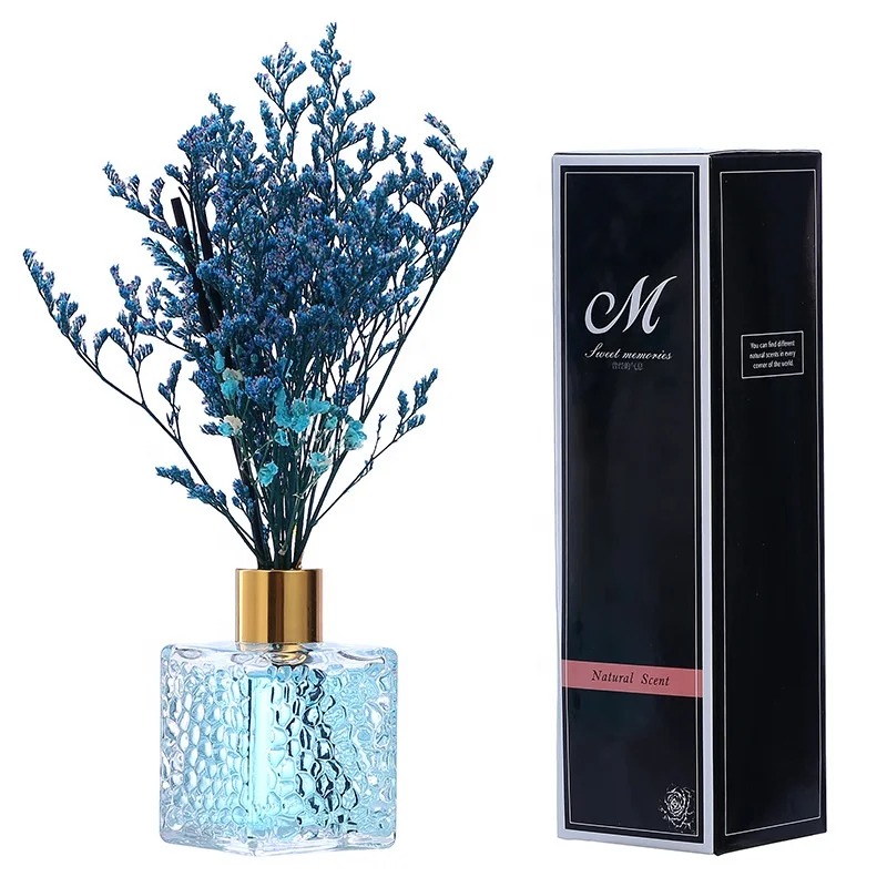 

Best Sale Essential Oil Aroma Luxury Custom Glass Perfume Bottle Home Flower Reed Diffuser With Scented Sticks, Customized