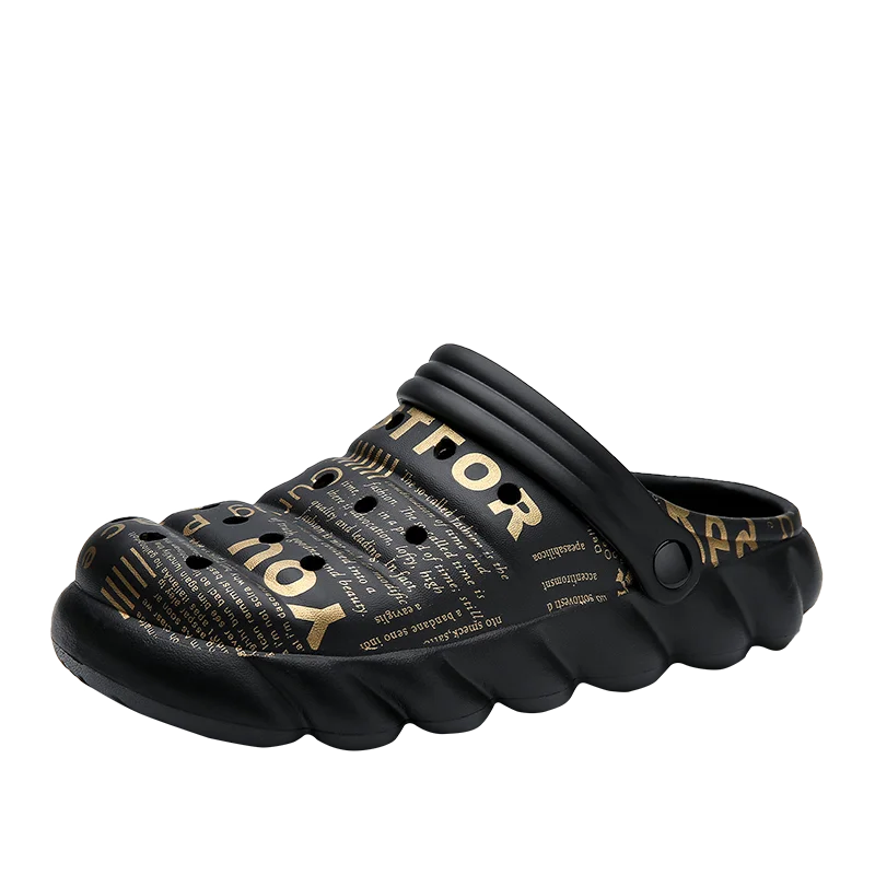 

2021 popular new Men's Four Seasons Leisure Outdoor Beach Alphabetic Croc Sandal Dual Fashion and Comfortable