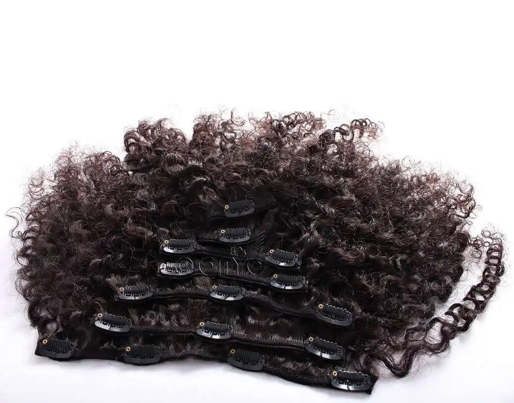 

120g DIVA1 Afro Kinky Curly 3A 3B 3C 4A 4B 4C Clip Ins Virgin Human Hair Clip In Extensions for Black Women