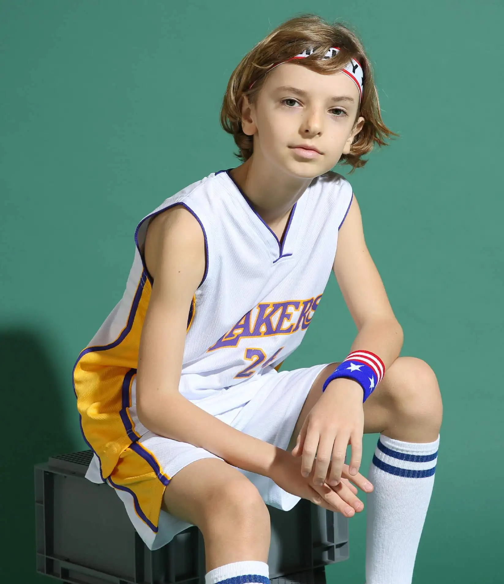 

Kids Boys Girls Sleeveless Basketball Jersey Summer Clothing Sets Children Two Piece Vest +Shorts Clothes Set for Sport Wear, Picture