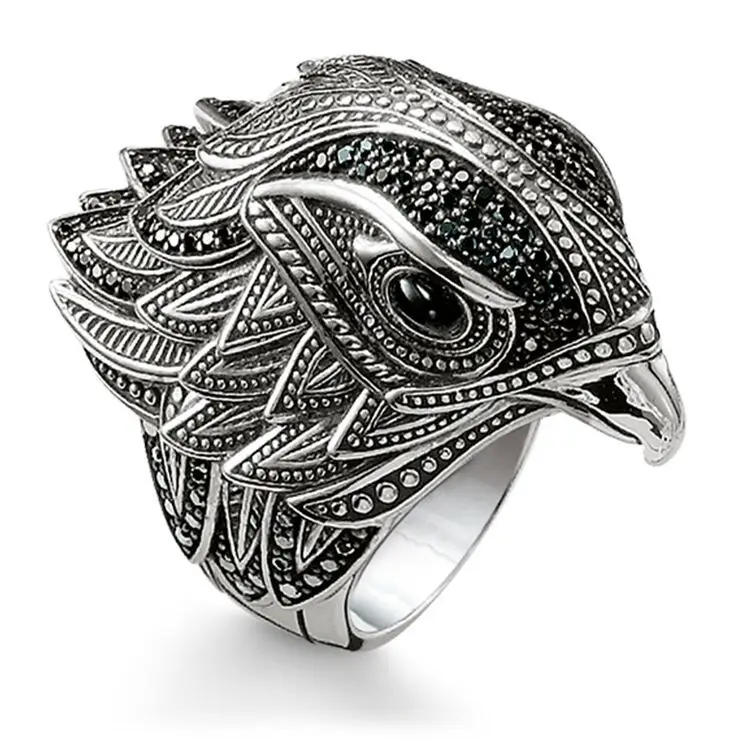 

Men Rings Hip Hop Eagle Personality Animal Bird Rings for Men Domineering Ring