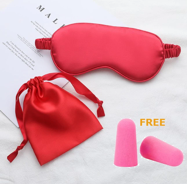 

Private Label Soft Silk Satin Sleep Eyeshade Travel Eye Mask With Pouch