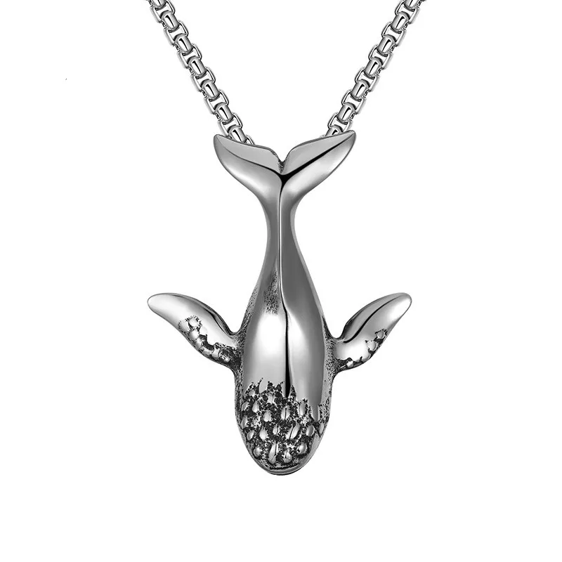 

Stainless steel hip hop creative sea animal silver whale necklace vintage necklace manufacturers wholesale