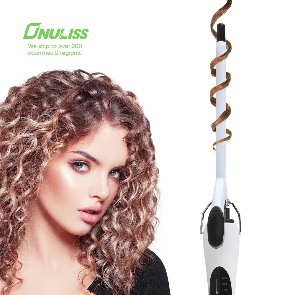 

Portable Ceramic Curling Wand Tourmaline 9mm Barrel Hair Curler