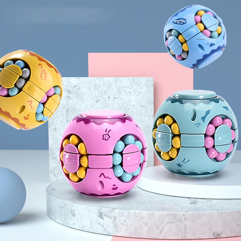 

A3663 Puzzle Ball Rotating Fidget Spinner Infinity Cube Stress Relief Ball Rotating Bean Fidget Toys Kids Handheld Fidget Cube