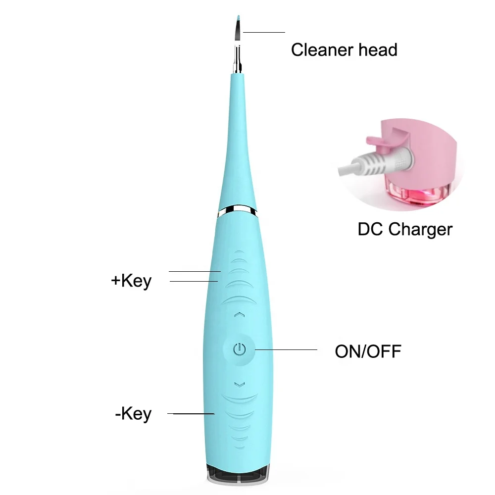 

China Supplier Newest oral care High frequency vibrating electric tooth cleaner for dental calculus teeth stain removal, Blue/pink