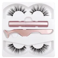 

Eyelashes Vendor#Magnetic eyelashes kit# magnetic eyeliner Set With Lash Packaging # 2 pairs 5magnets false eyelashes tweezer