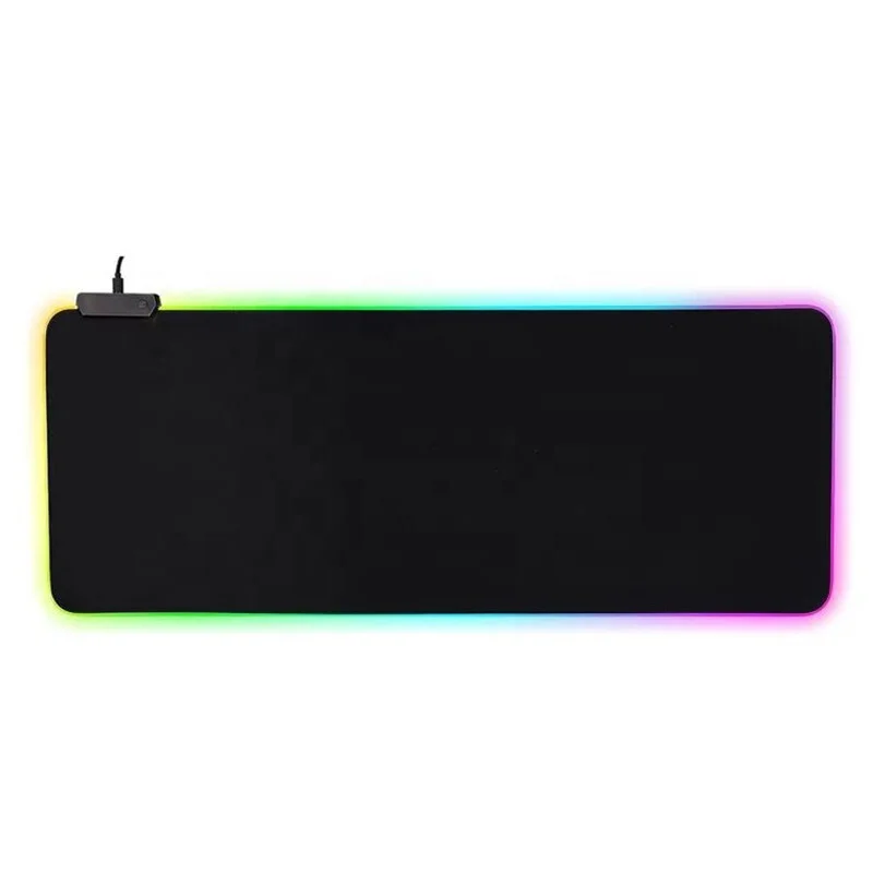 

Factory New Arrival Fashion waterproof foldable safe use non-slip rubber colorful large led USB gaming rgb mouse pad, Black