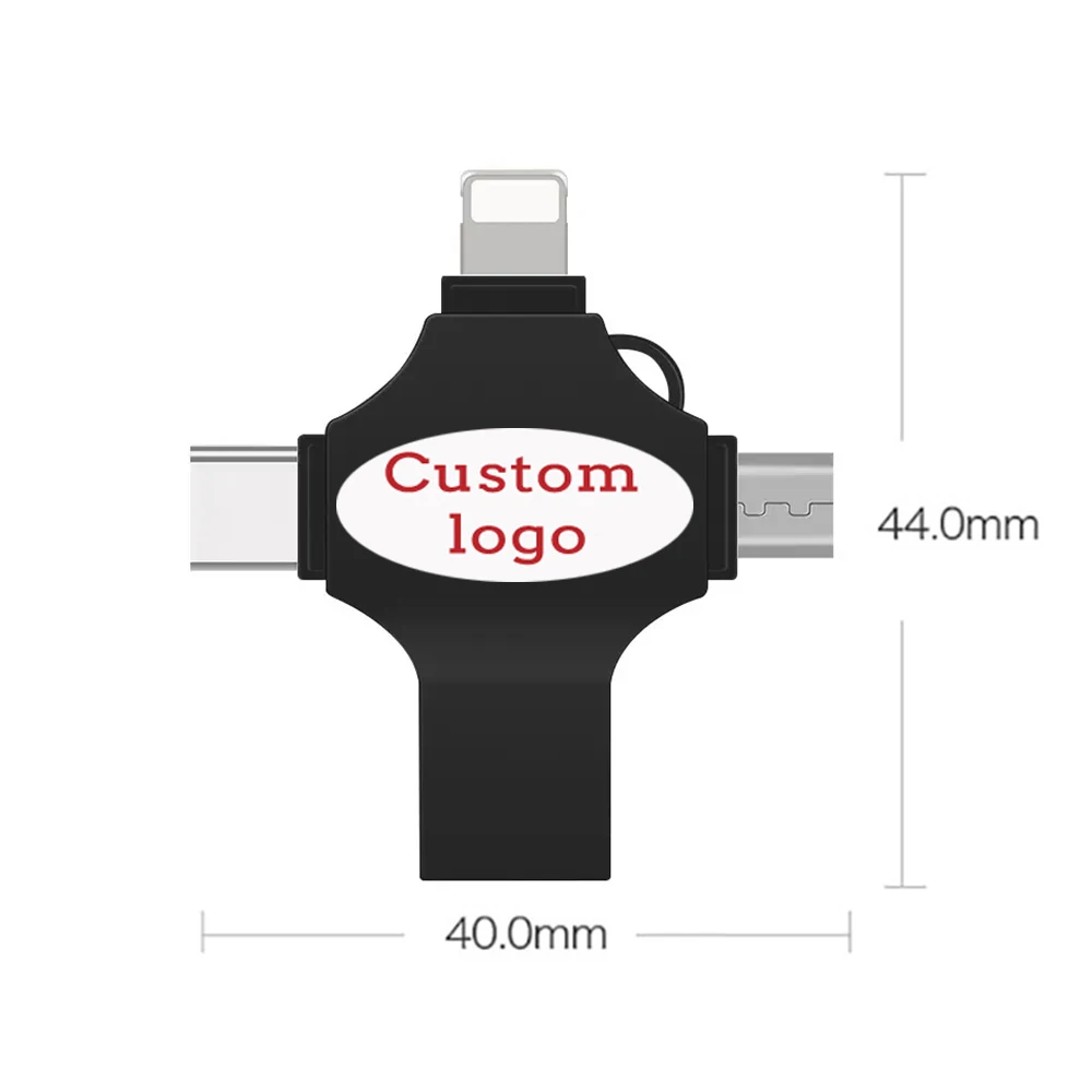 

High quality 8gb 16gb otg USB phone 32gb 64gb fast shipping custom type c USB otg flash drive OEM 4 in 1 otg usb flash drive