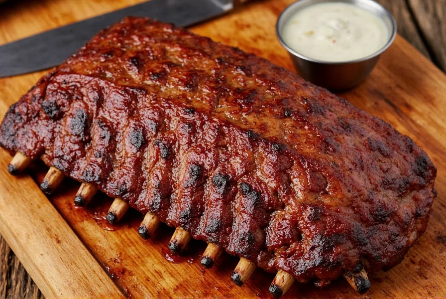 Flanken style ribs on a cutting board