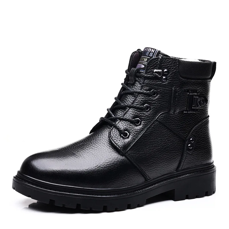 

2022 new men's shoes winter high-top black cotton shoes to keep warm and velvet man snow boots