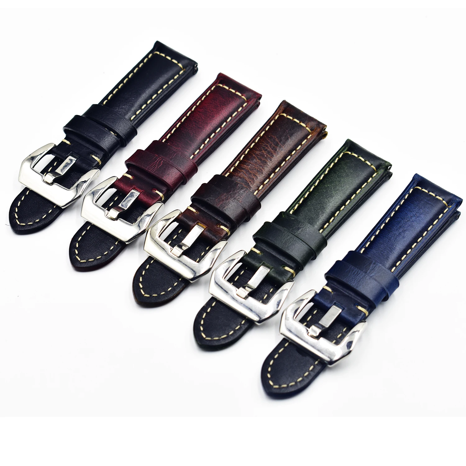 

Top Brand Watch Belt Vintage Handmade Genuine Leather Watch Strap 20mm 22mm 24mm 26mm Watch Band Crazy Horse Leather Watchband