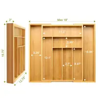 

Houselin Wooden EnvirBamboo Large Expandable Cutlery Tray Adjustable Kitchen Drawer Divider Cutlery Organizers