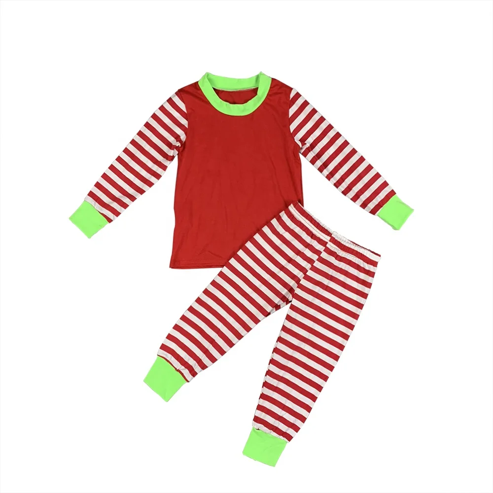 

Wholesale boutique children pajamas sets red and white stripe family matching cotton pjs kids lounge wear