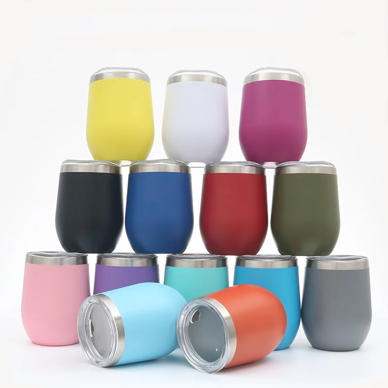 

swig eggshell thermos cup 12oz stainless steel egg cup red wine egg cup vacuum beer mug printed logo, Customized color