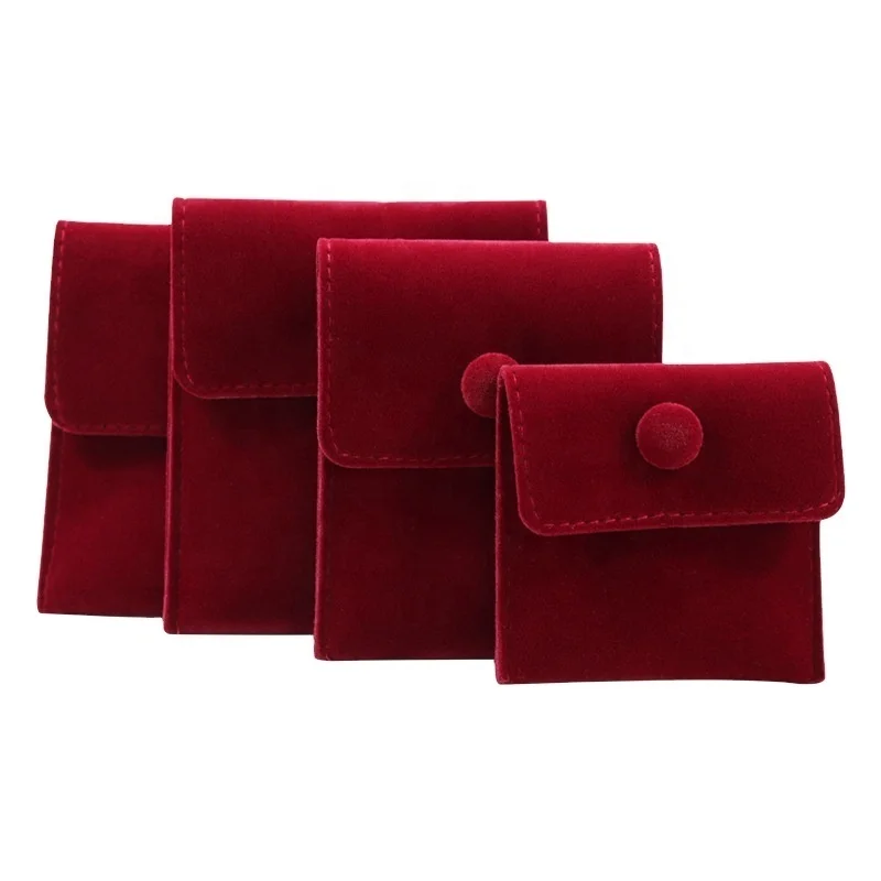 MOQ 10pcs Printed Suede 4*4 Inches Orange Flap Velvet Jewelry Pouch Necklace Packing Pouches