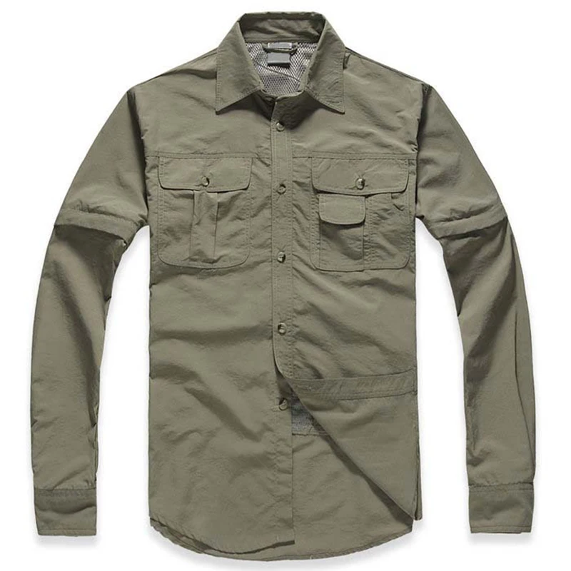 

Quick dry sportswear shirt safari outdoor shirts men