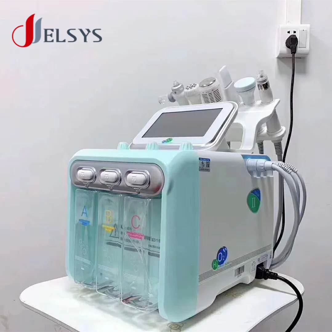 

2021 new made six handles oxygen facial peeling machine, White